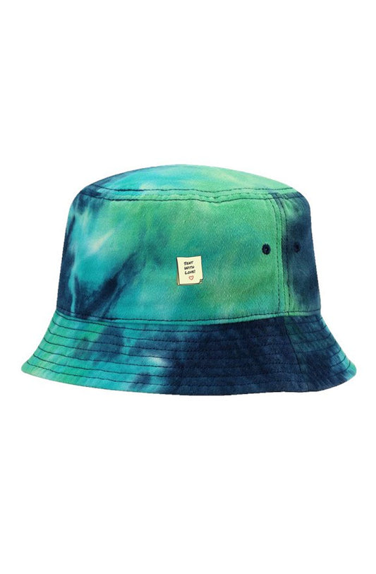 "Sent With Love" Ocean Tie-Dye Bucket Cap